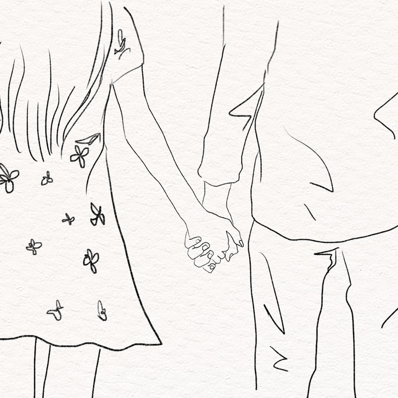 情侣牵手psd灰度浪漫情人节\u0026rsquo;s插图