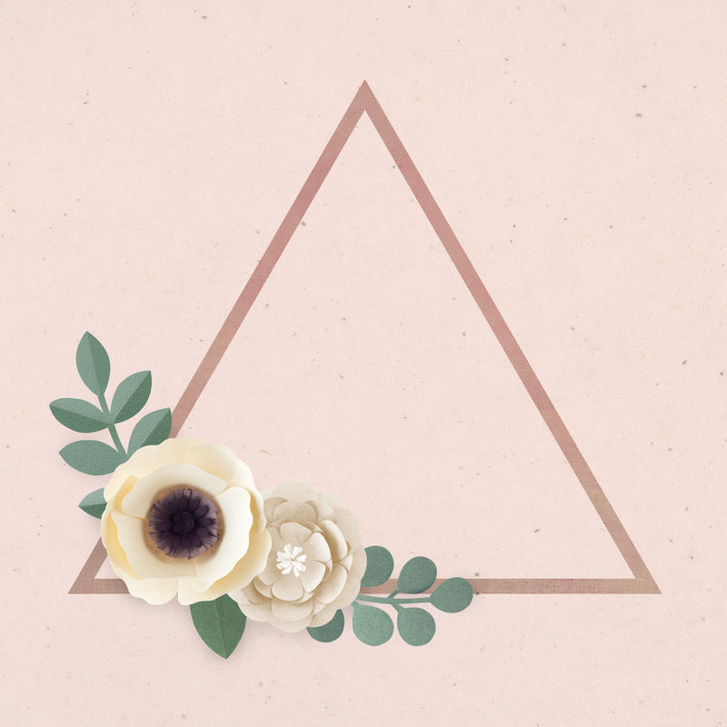 三角纸工艺花徽章矢量