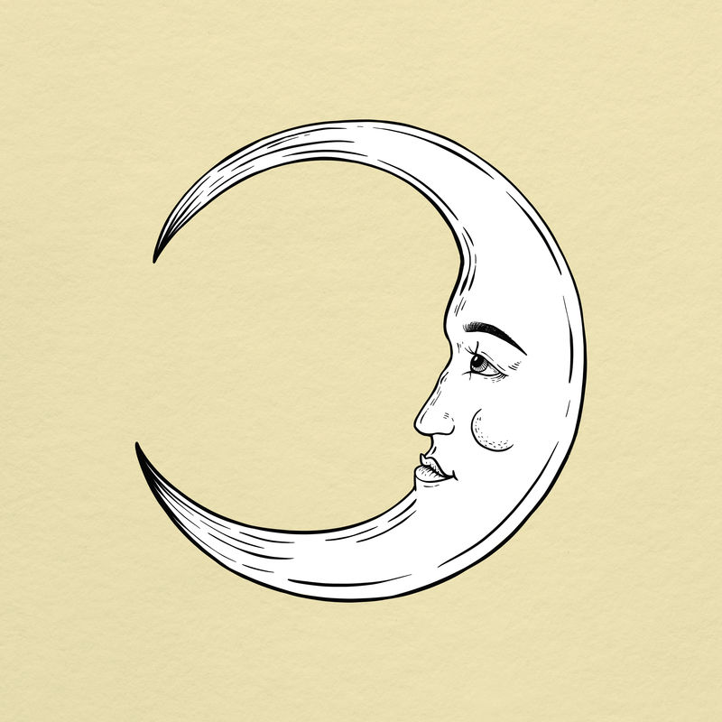 新月面轮廓贴纸覆盖设计资源