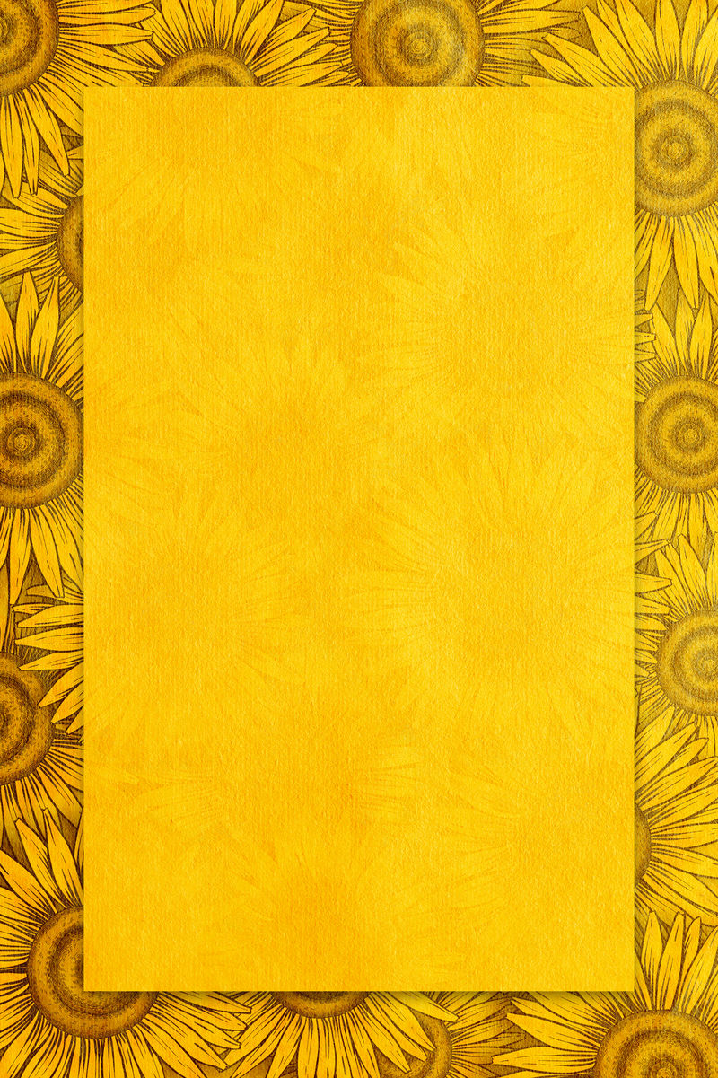 矩形花向日葵框架设计资源