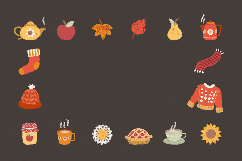 秋季主题背景模板向量