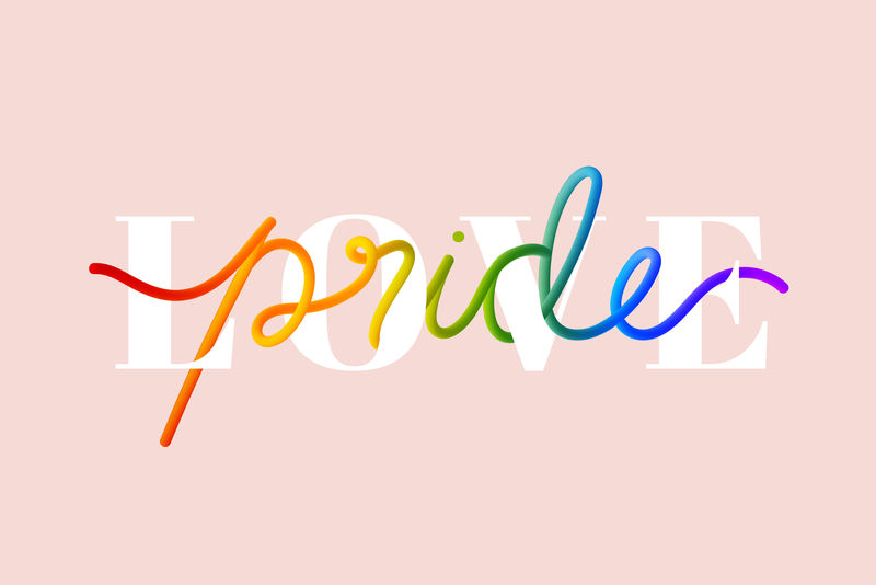 手写爱情骄傲3D文字向量