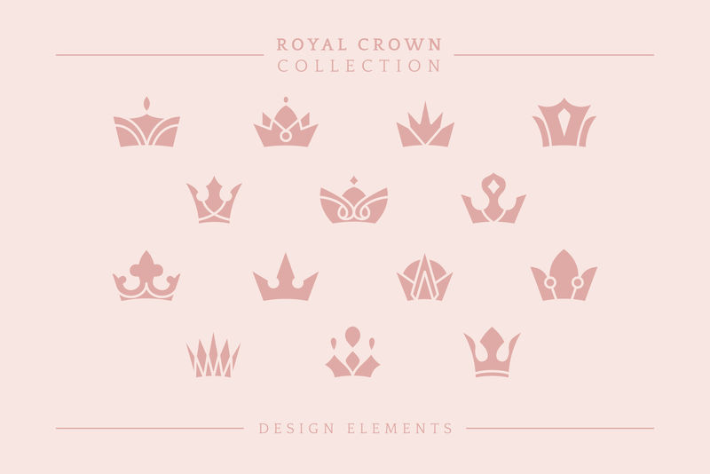 手绘皇冠涂鸦矢量系列