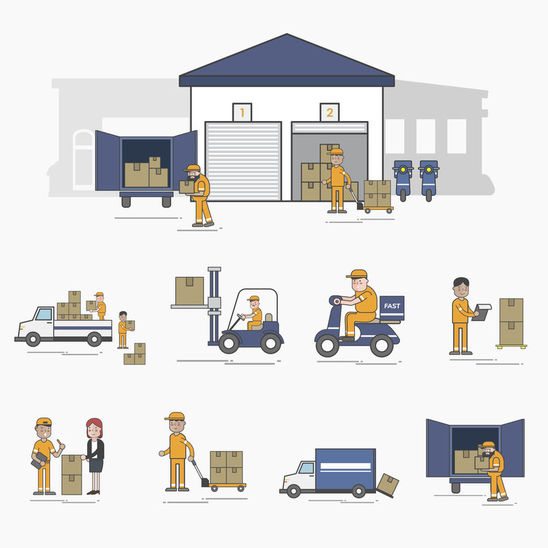 物流服务向量集图解