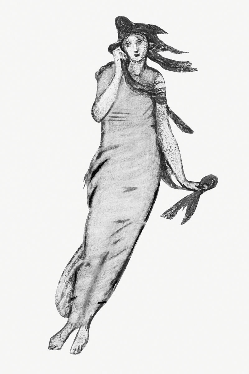 复古天使插画设计元素