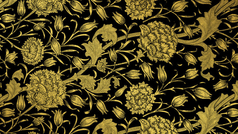 威廉·莫里斯（William Morris）作品中的奢华花朵图案混搭素材-高清图片