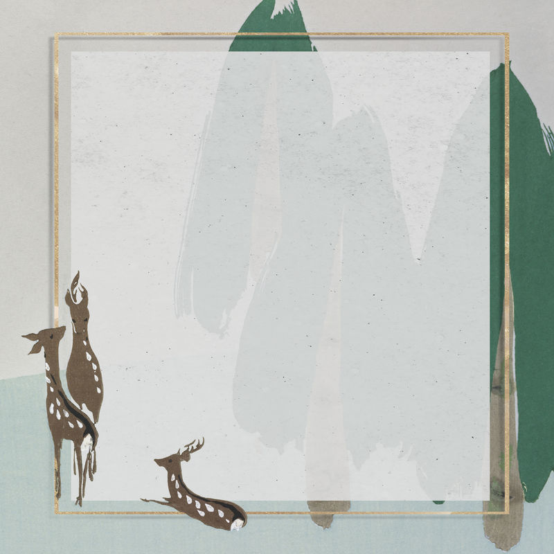 森林中的鹿圣诞框架模型