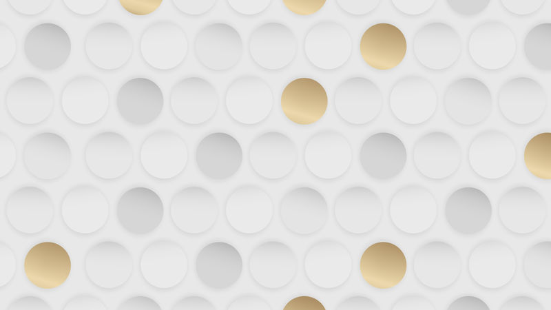 白色和金色无缝圆形图案背景向量