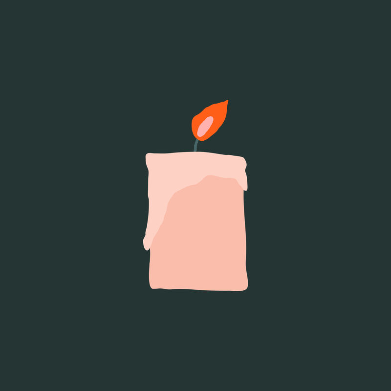 蜡烛标志矢量神秘魔术剪贴画插图最小图纸