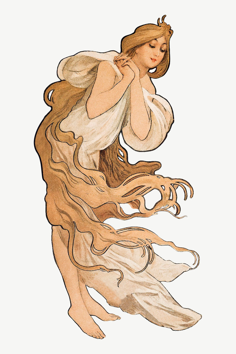 art nouveau lady vectorremixed from the artworks of \u003ca href=\u0022https:\//www