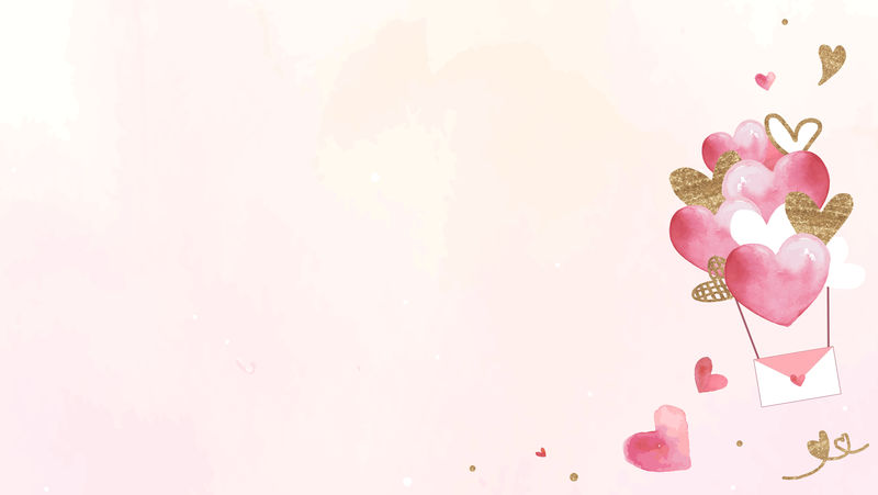 粉色情人节\u0026rsquo;带飞行情书的背景psd