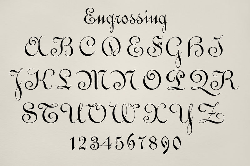 18世纪末至19世纪Drughtsman使用的引人入胜的字体；s字母表由\u003Ca href=\u0022https:\/\/www