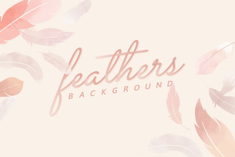 粉色轻量级羽毛背景向量