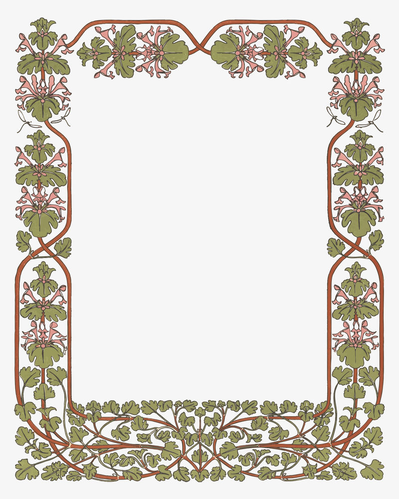 植物框架载体由Gerrit Willem Dijsselhof的艺术作品重新混合而成