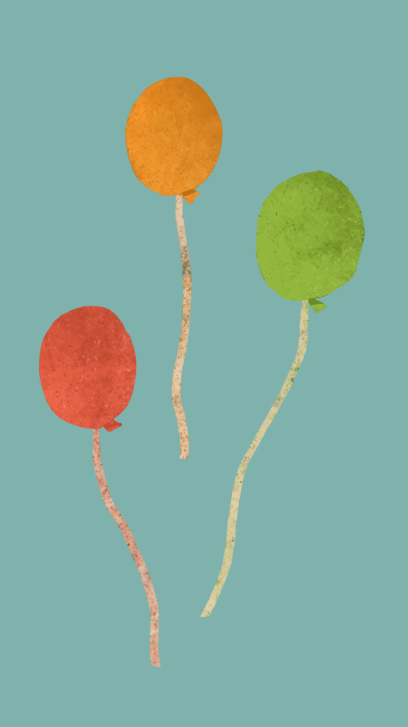 彩色气球涂鸦元素向量