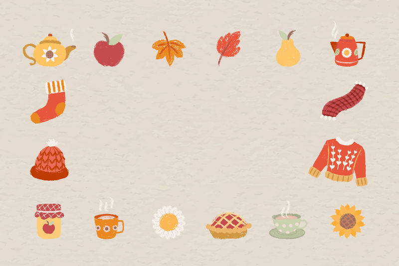 秋季主题背景模板向量