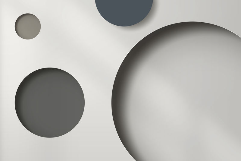 带阴影图案背景向量的灰色圆形凹口纸