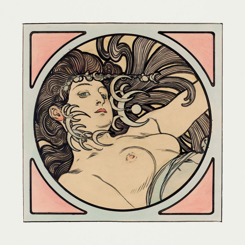 art nouveau psd naked womanremixed from the artworks of \u003ca href=\u0022https:\/www