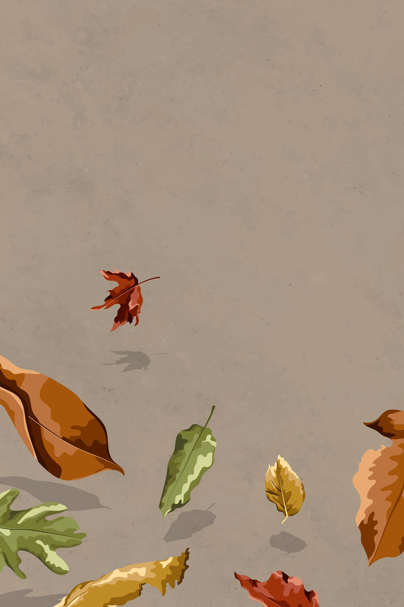 秋叶棕背景模板向量