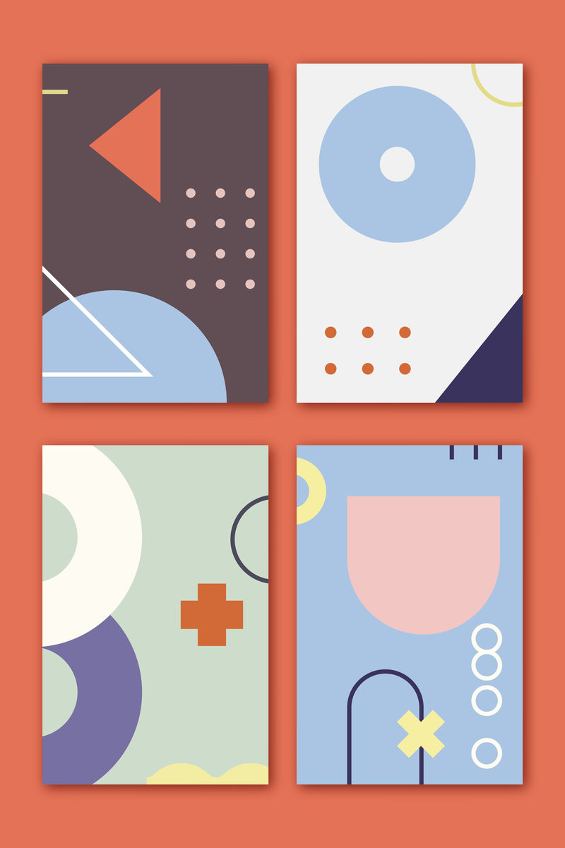 几何图案横幅收集向量