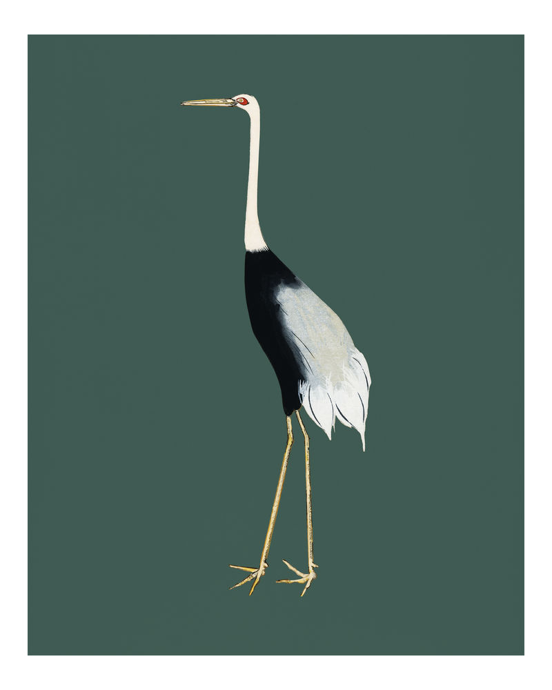 复古红色皇冠起重机插图墙壁艺术印刷品和海报