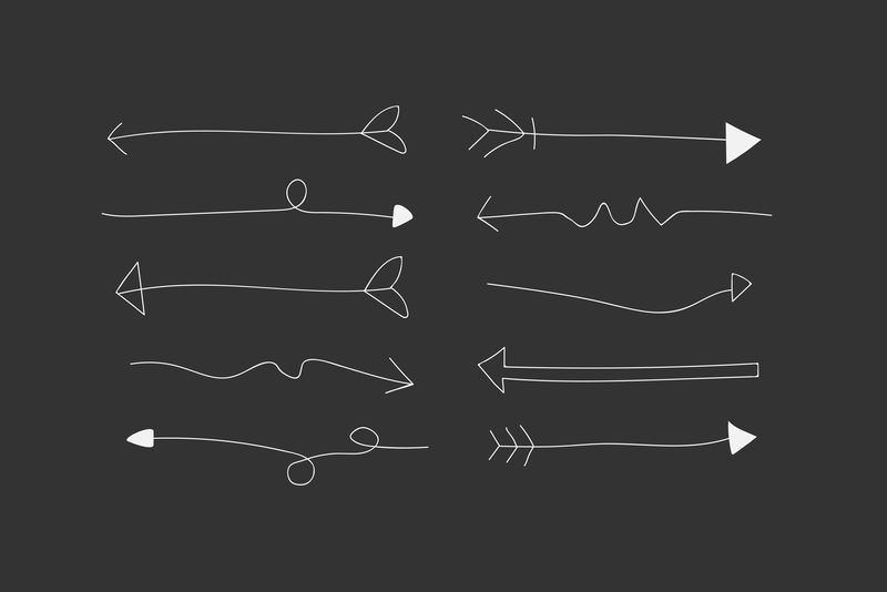 白色涂鸦箭头矢量集合