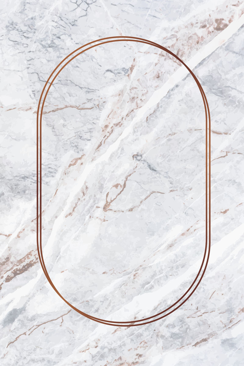 大理石载体上的椭圆形青铜框架