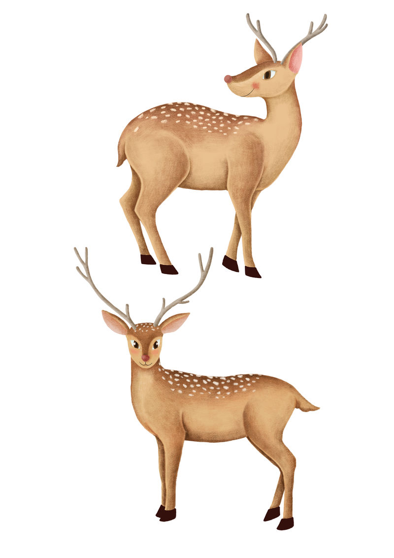手绘可爱休闲鹿