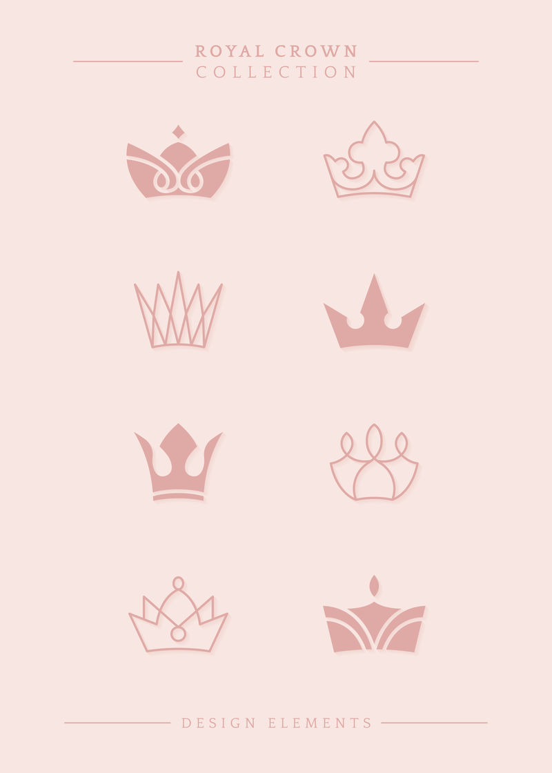 手绘皇冠涂鸦矢量系列