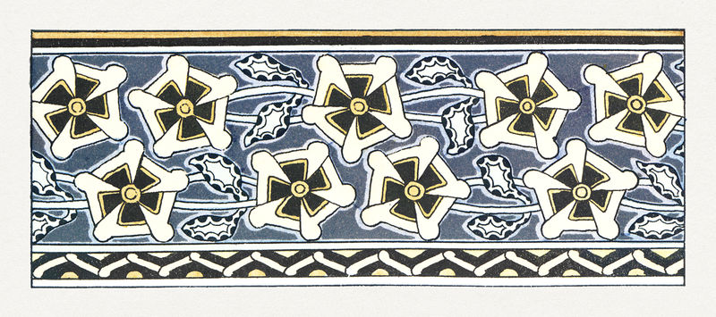 新艺术派长春花图案设计资源