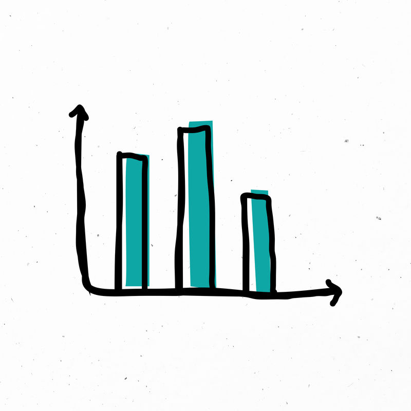 手绘psd条形图图标绿色