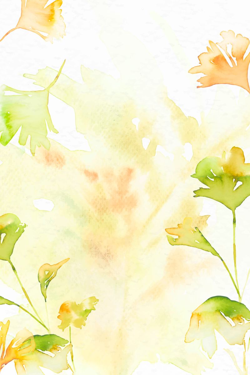 绿秋季节的审美叶水彩背景向量