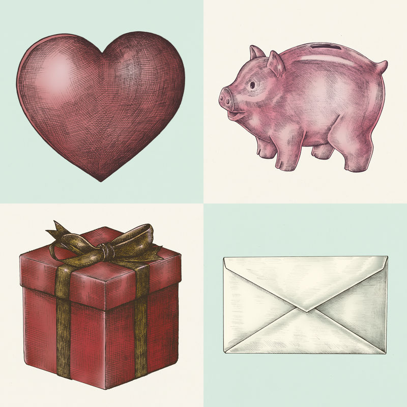 生日礼物剪贴画套装png