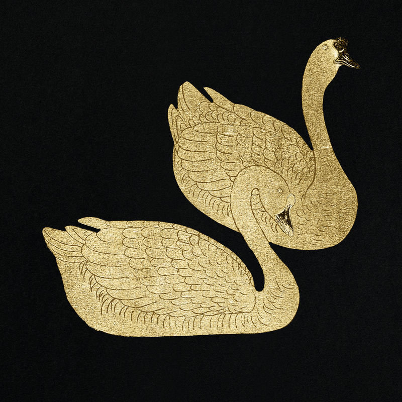 带有黄金效果设计元素的鹅