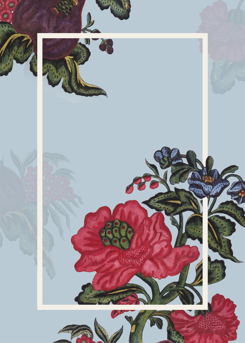 优雅的花卉婚礼框架向量