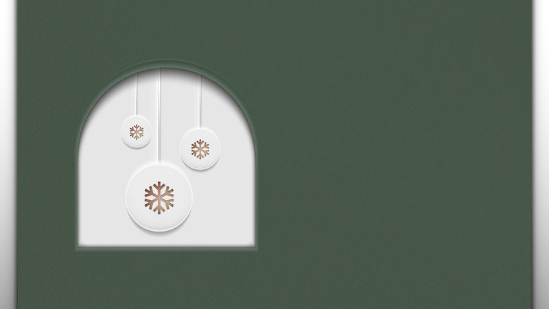 圣诞快乐贺卡设计与金色雪花载体