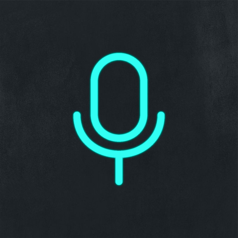 蓝色平坦话筒符号向量