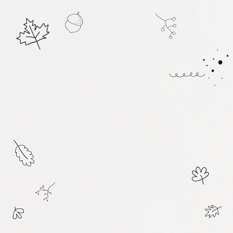 手绘秋季画框矢量可爱季节涂鸦画