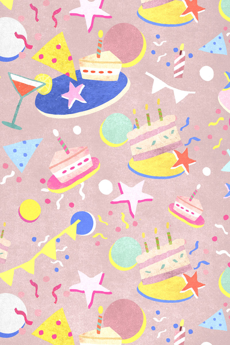 粉色生日图案psd庆祝背景