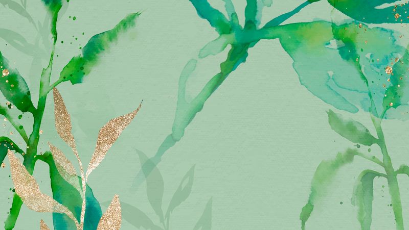 绿色水彩叶背景矢量审美春季