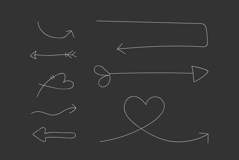 白色涂鸦箭头矢量集合