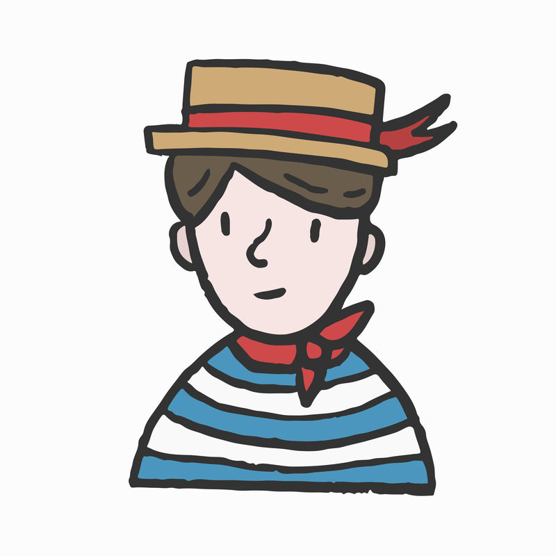 服装插图中的威尼斯吊篮