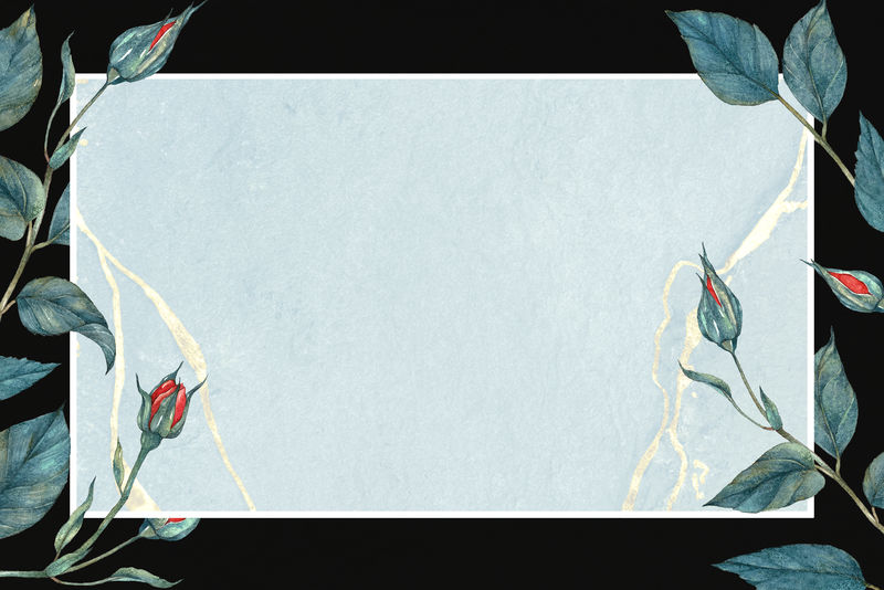 红玫瑰边框