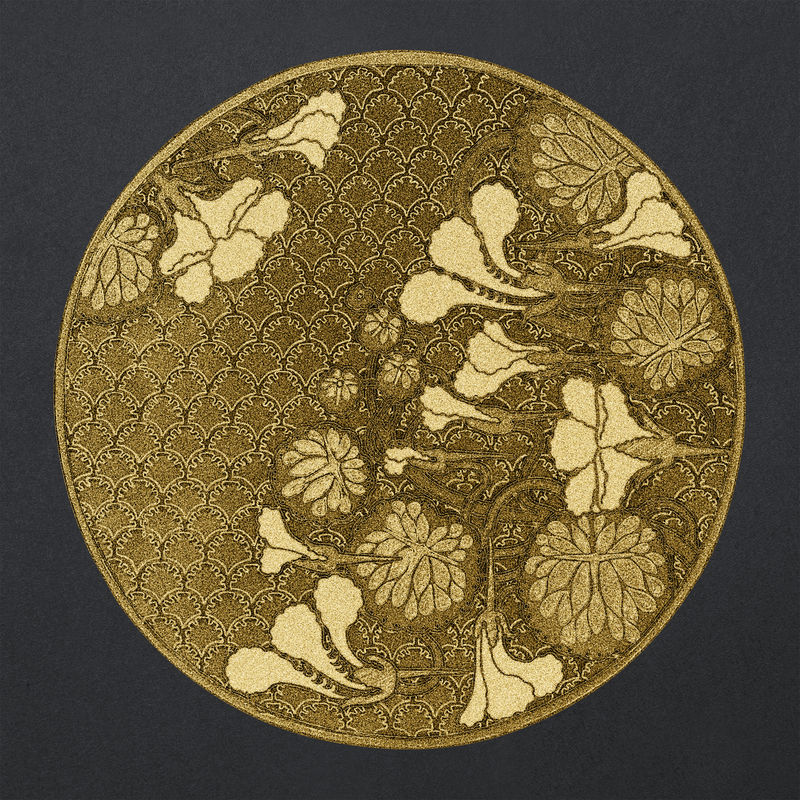 金色金盏花徽章设计元素