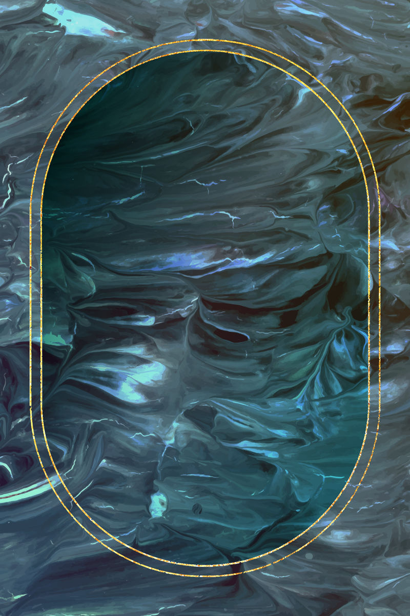 抽象背景向量上的椭圆形金色框架