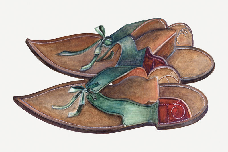 Lady\u0026#39；s套鞋psd复古插图由Ella Josephine Sterling的作品混合而成
