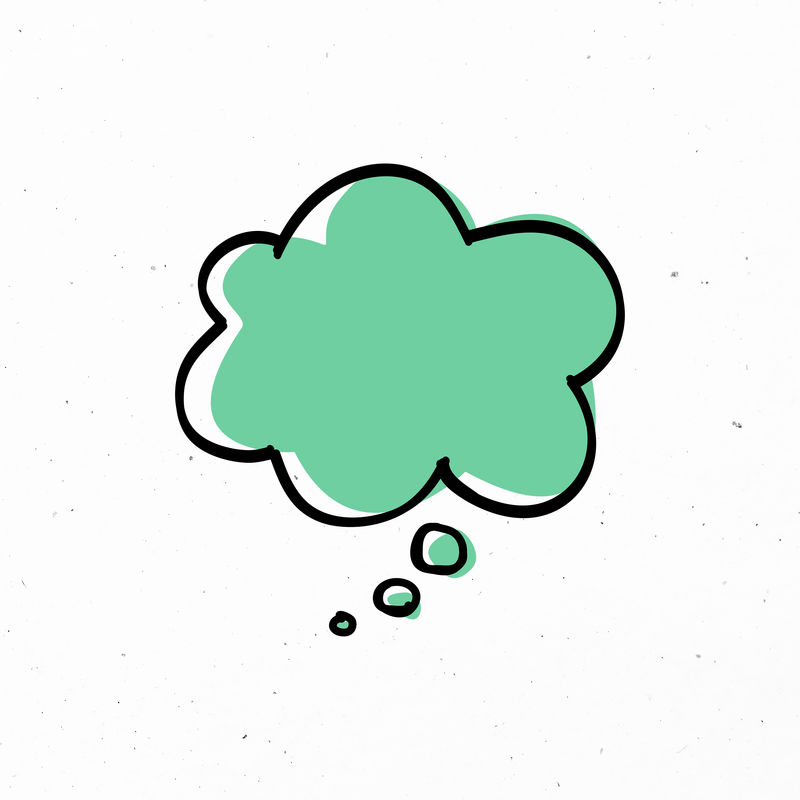 绿色思想泡沫psd卡通商业剪贴画