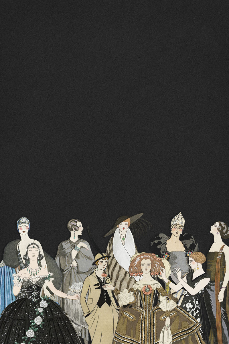 复古巴黎时尚背景设计空间乔治·巴比尔艺术作品的混音