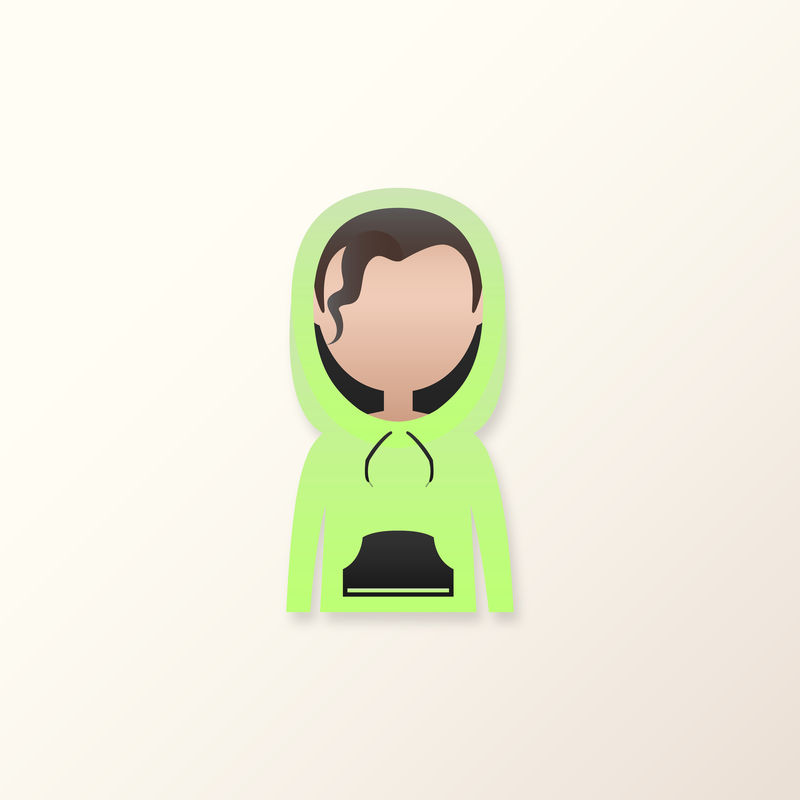 青少年穿着运动衫带头巾头像插图