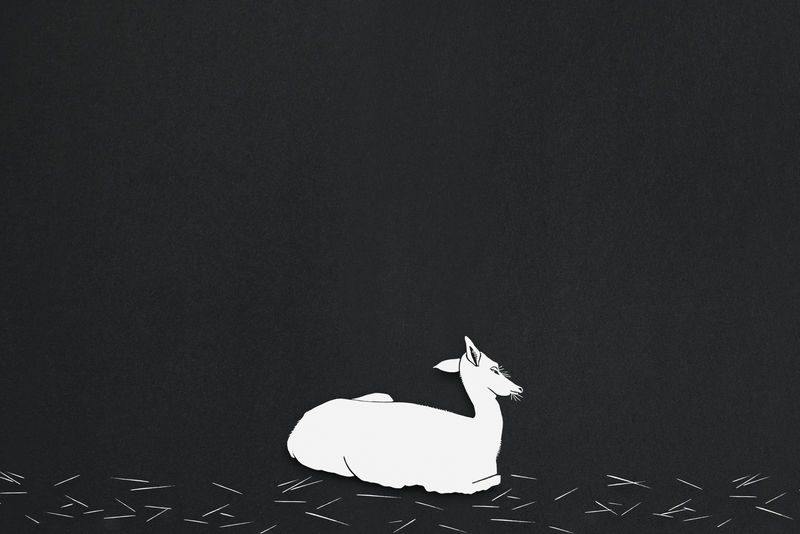 复古牡鹿psd动物艺术印刷背景由塞缪尔·杰斯伦·德梅斯基塔的艺术作品混合而成